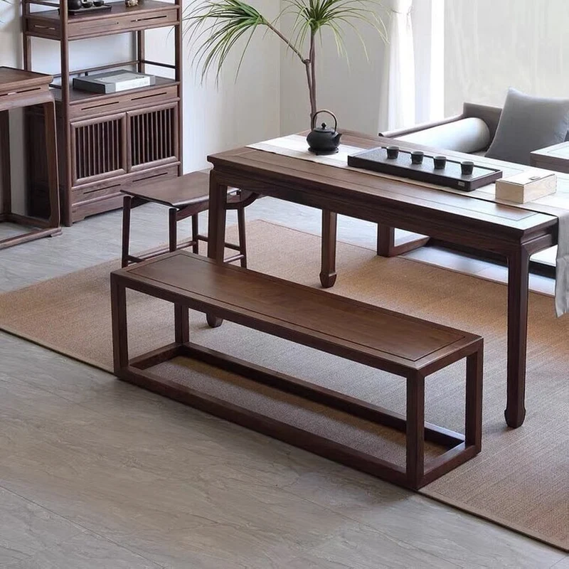 Mortise-Tenon Structure Black Walnut Wood Bench