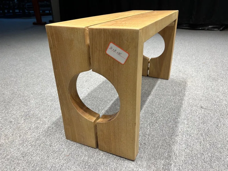 Mortise-Tenon Structure White Ash Wood Bench with Hole