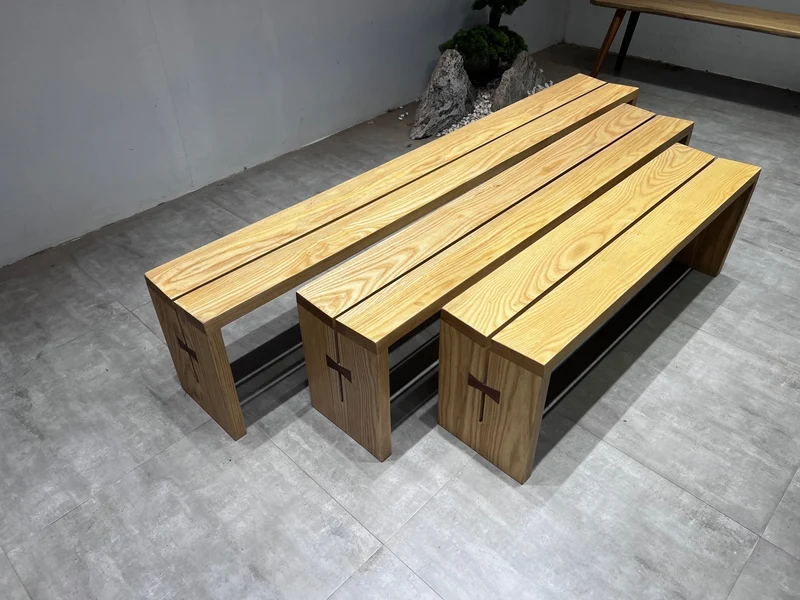 Mortise-Tenon Structure white ash wood bench