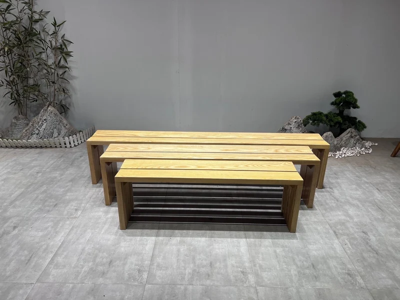 Mortise-Tenon Structure white ash wood bench