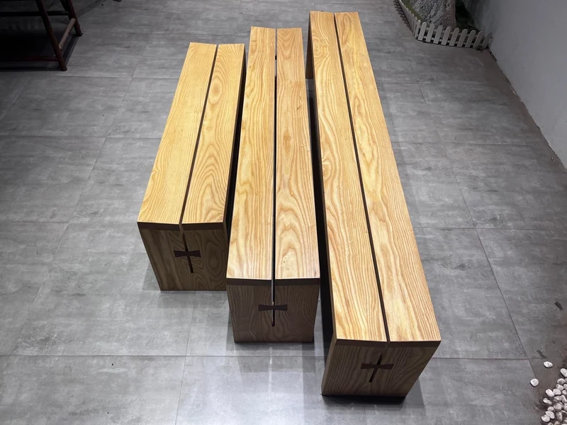 Mortise-Tenon Structure white ash wood bench