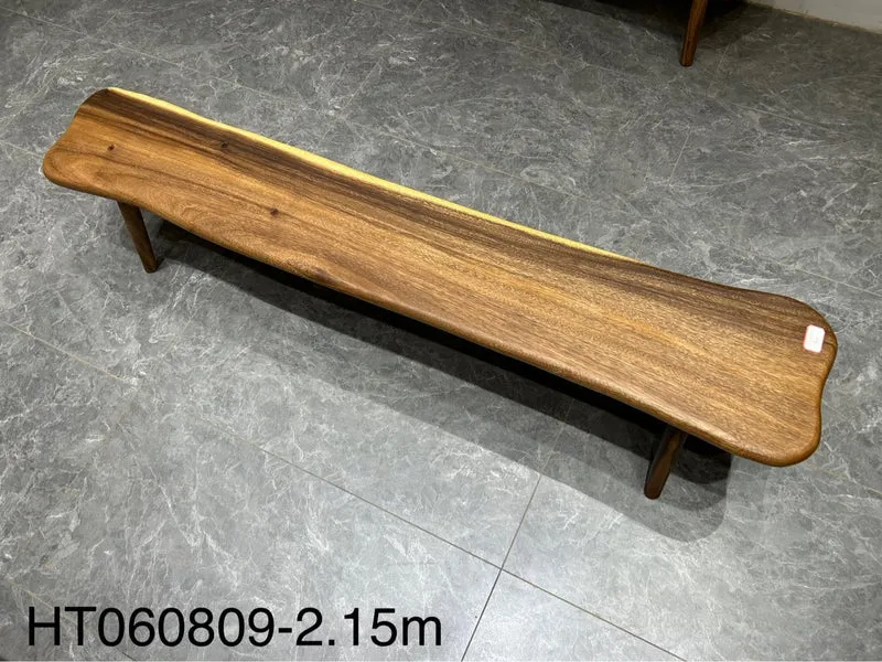 Verdant Irregular Solid South American Walnut Wood Garden Bench