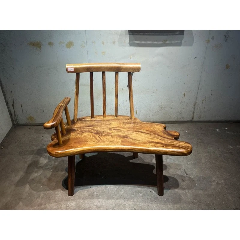 Random Shapes Outdoor Monkey Pod Wood Bench Chair