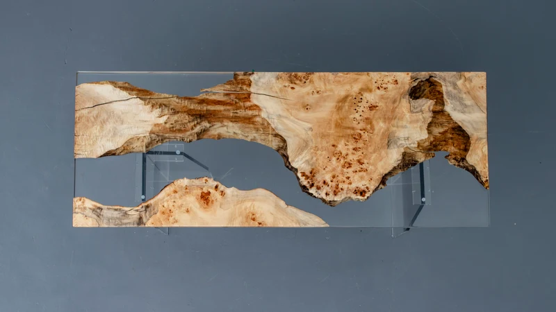 Mystical Forest Poplar Wood Epoxy Resin Table