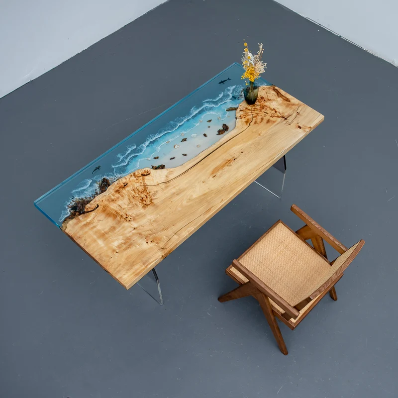 Timber and Tide Poplar Wood Resin Table