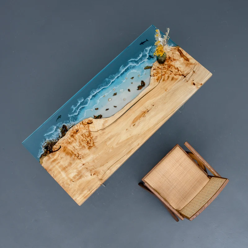 Timber and Tide Poplar Wood Resin Table