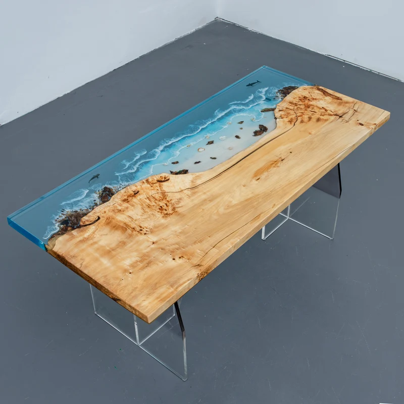 Timber and Tide Poplar Wood Resin Table