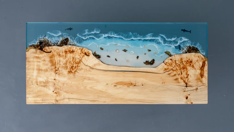 Timber and Tide Poplar Wood Resin Table