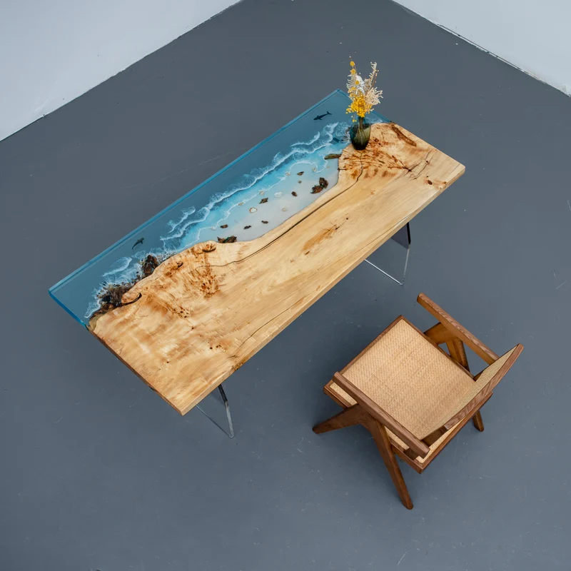 Timber and Tide Poplar Wood Resin Table