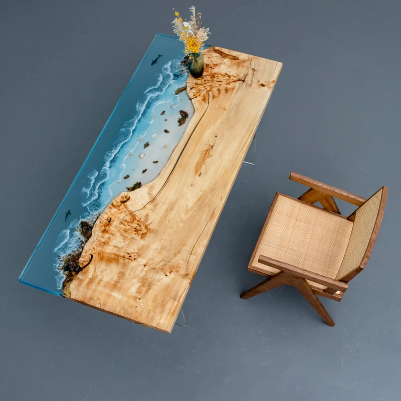 Timber and Tide Poplar Wood Resin Table