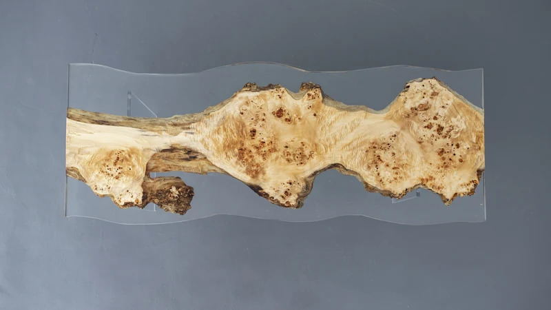 Sculpture Art Crystal Clear Handcrafted Epoxy Resin Table