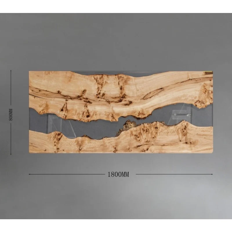 Timeless Clear Poplar Wood Epoxy Resin Table