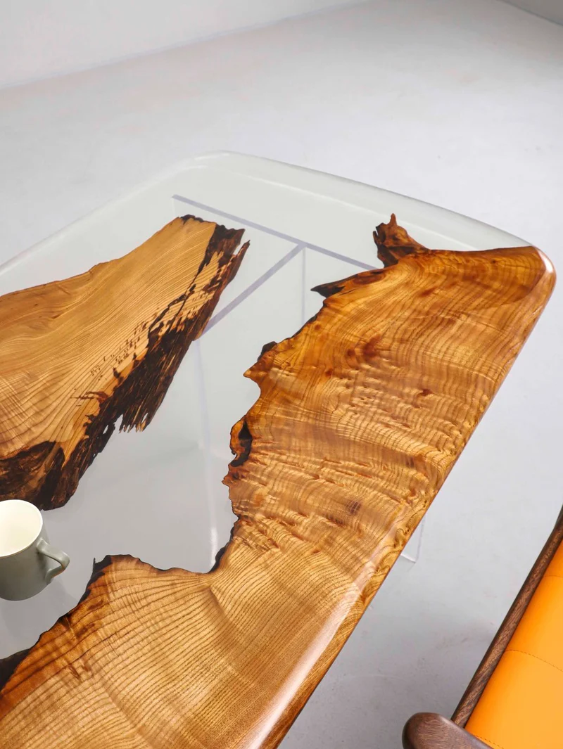 Whimsical Surface Camphor Wood Resin Table