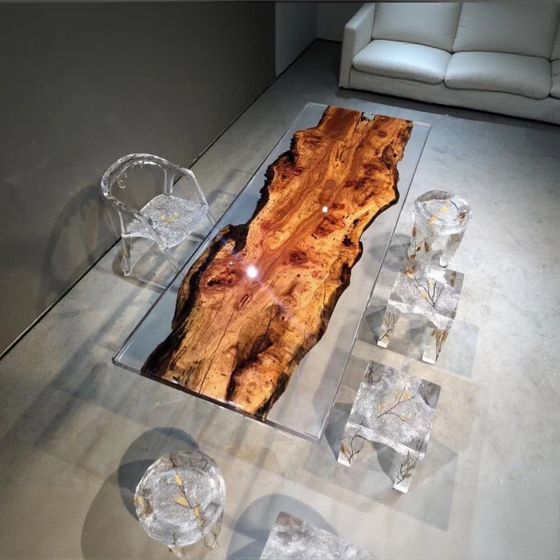 Nature Palette Red Wood Epoxy Resin Table
