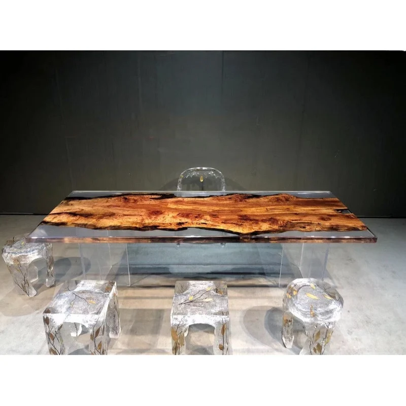 Nature Palette Red Wood Epoxy Resin Table