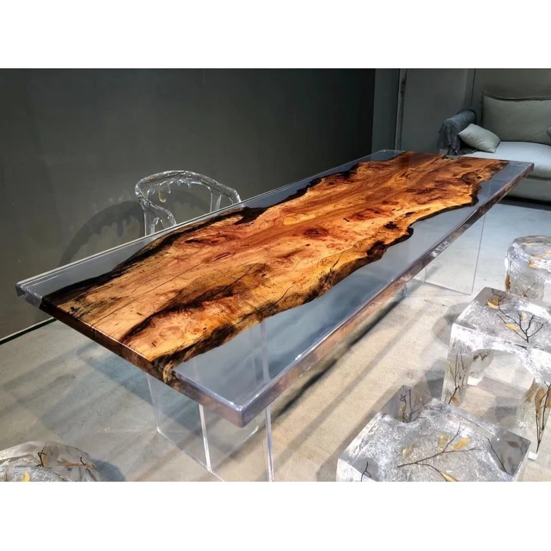 Nature Palette Red Wood Epoxy Resin Table