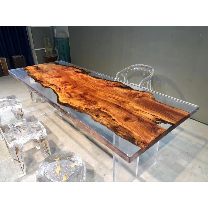 Nature Palette Red Wood Epoxy Resin Table