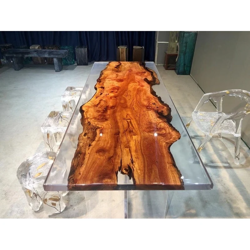 Nature Palette Red Wood Epoxy Resin Table