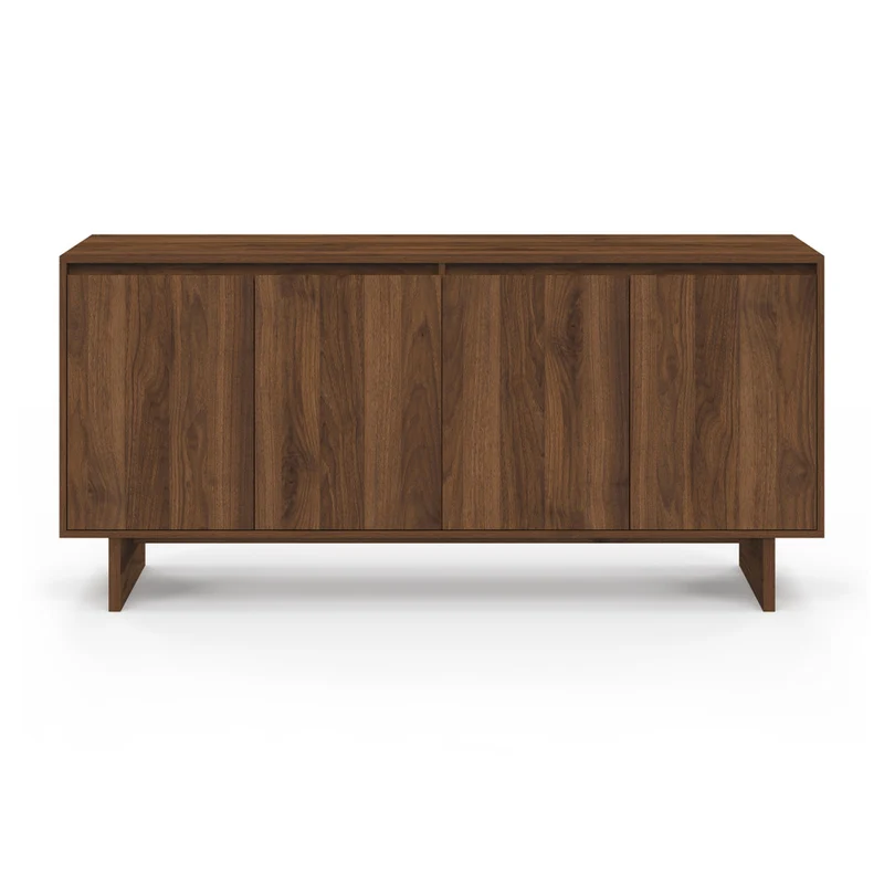 Buffet Yumi 4 portes effet noyer L160cm