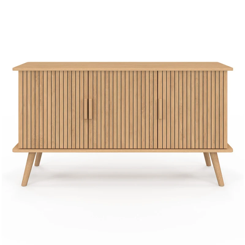Buffet Faustine 3 portes effet lattes L110cm