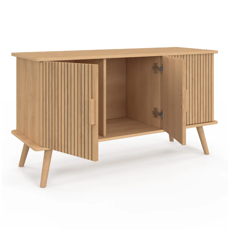 Buffet Faustine 3 portes effet lattes L110cm