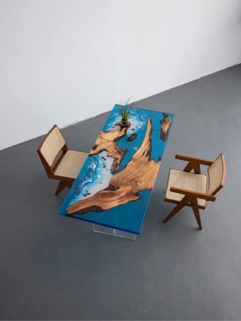 Tranquil Waters Camphor Wood Resin Table