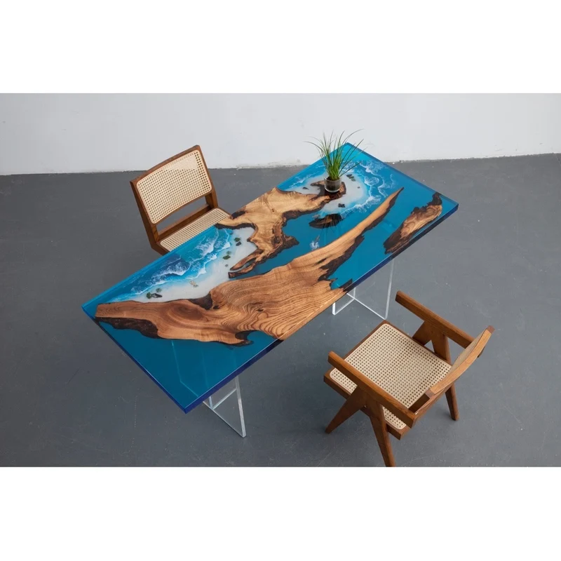 Tranquil Waters Camphor Wood Resin Table