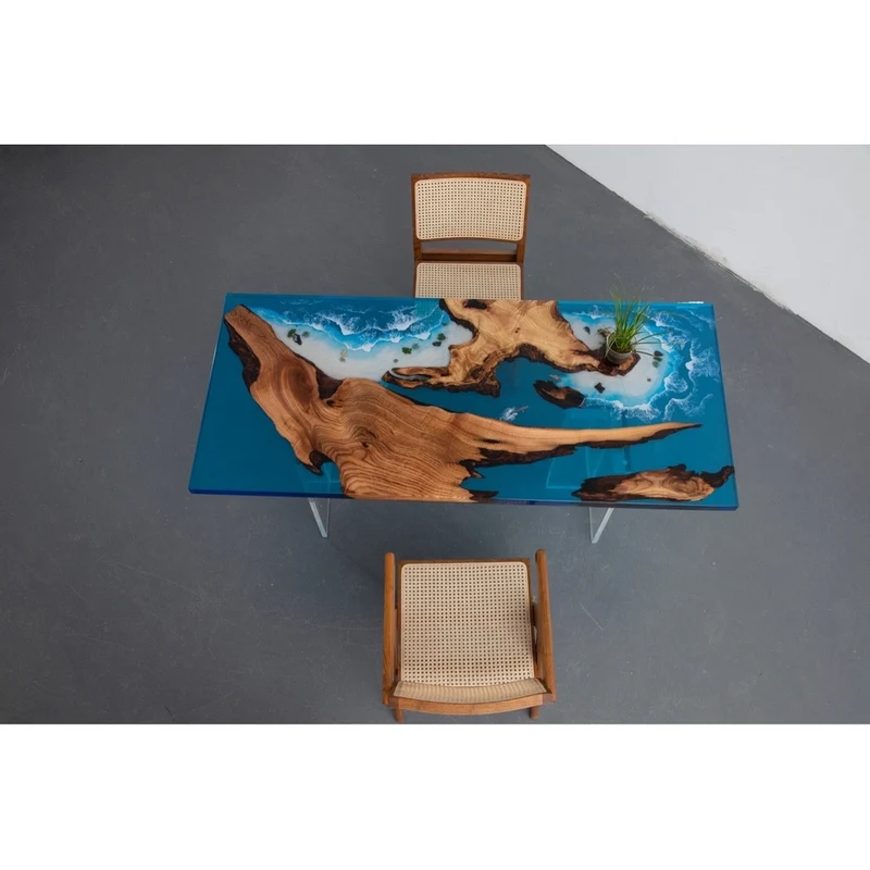 Tranquil Waters Camphor Wood Resin Table