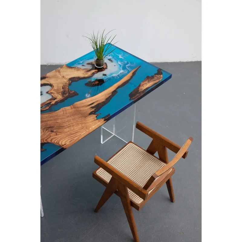 Tranquil Waters Camphor Wood Resin Table