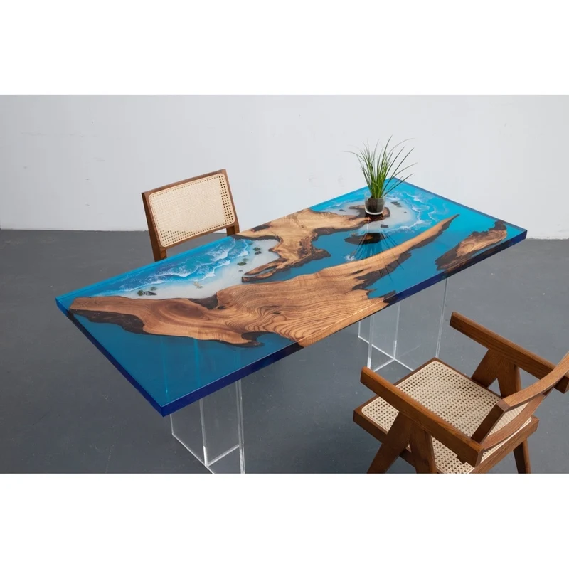 Tranquil Waters Camphor Wood Resin Table