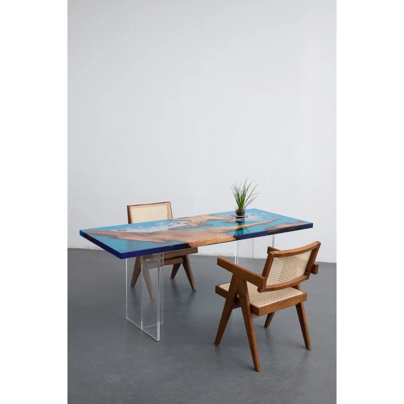 Tranquil Waters Camphor Wood Resin Table