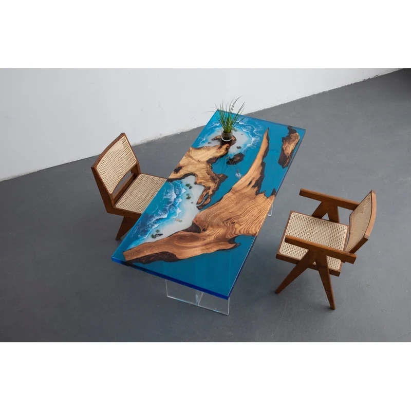 Tranquil Waters Camphor Wood Resin Table