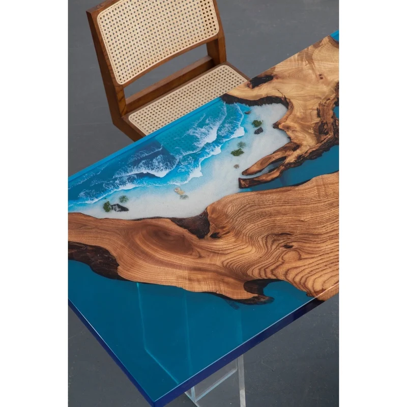 Tranquil Waters Camphor Wood Resin Table