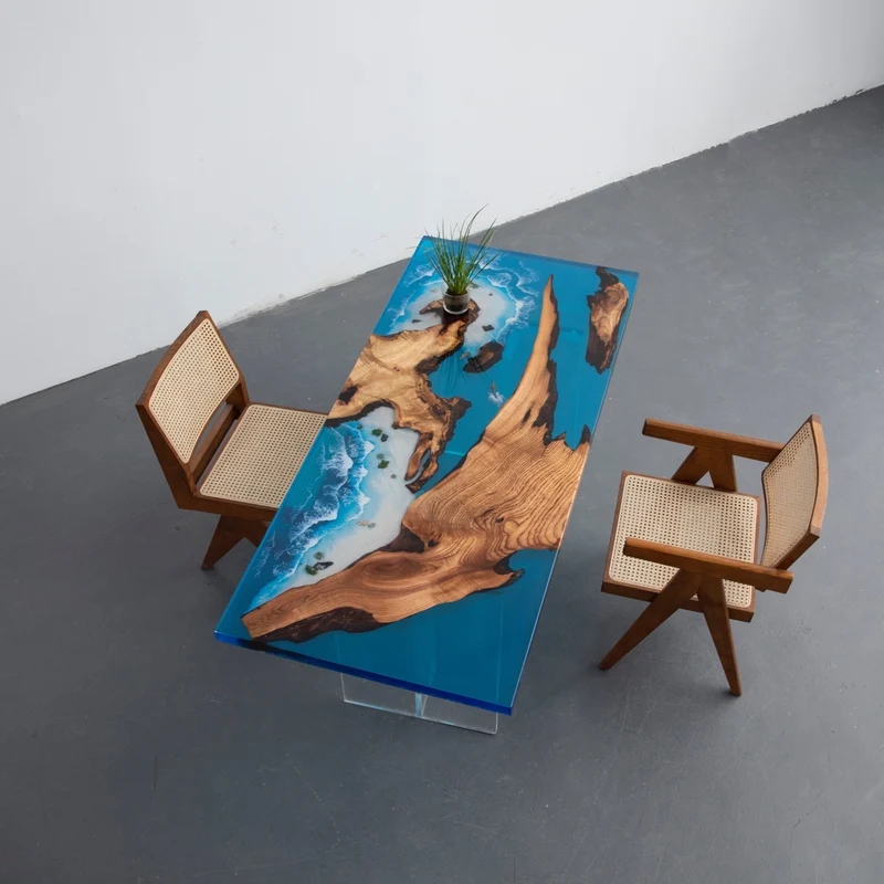 Tranquil Waters Camphor Wood Resin Table