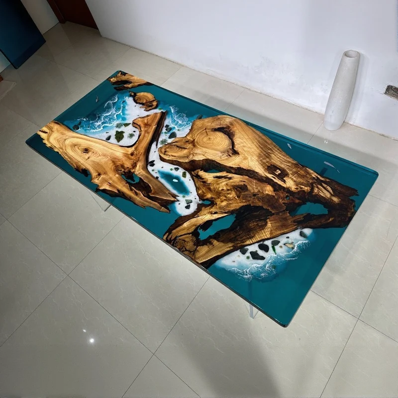 Serenade Camphor Wood Epoxy Resin Table