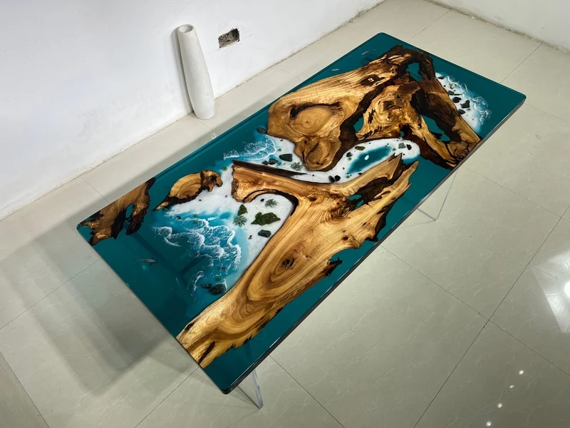 Serenade Camphor Wood Epoxy Resin Table