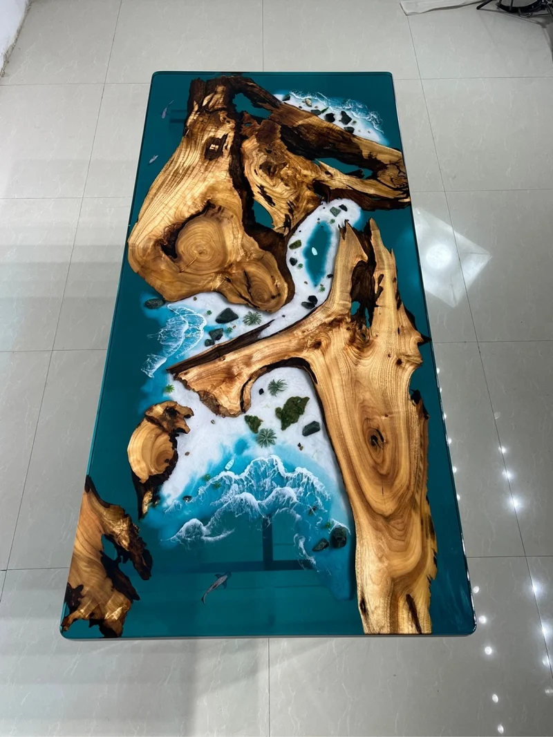 Serenade Camphor Wood Epoxy Resin Table