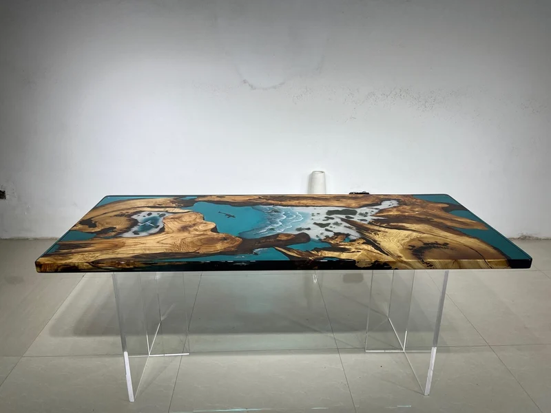 Serenade Camphor Wood Epoxy Resin Table