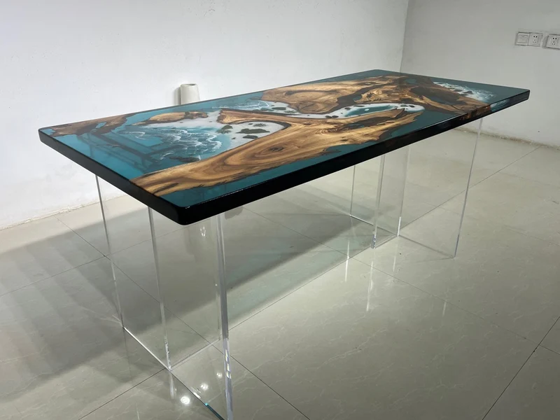 Serenade Camphor Wood Epoxy Resin Table