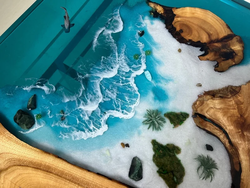 Serenade Camphor Wood Epoxy Resin Table