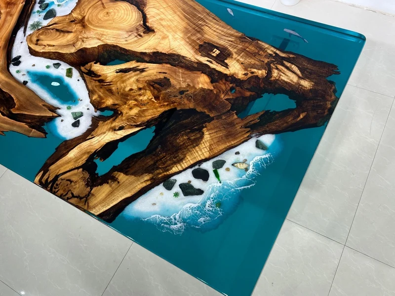 Serenade Camphor Wood Epoxy Resin Table