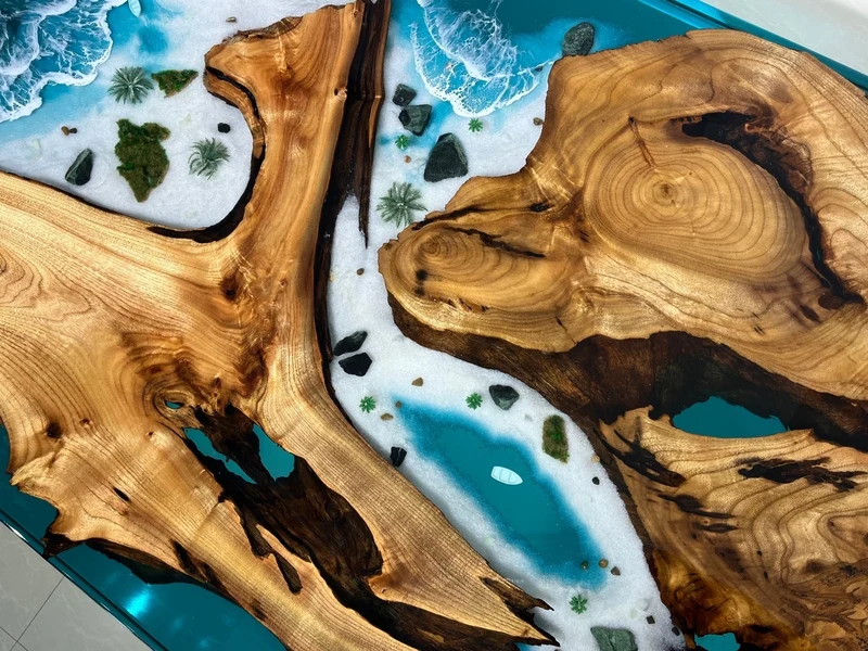 Serenade Camphor Wood Epoxy Resin Table