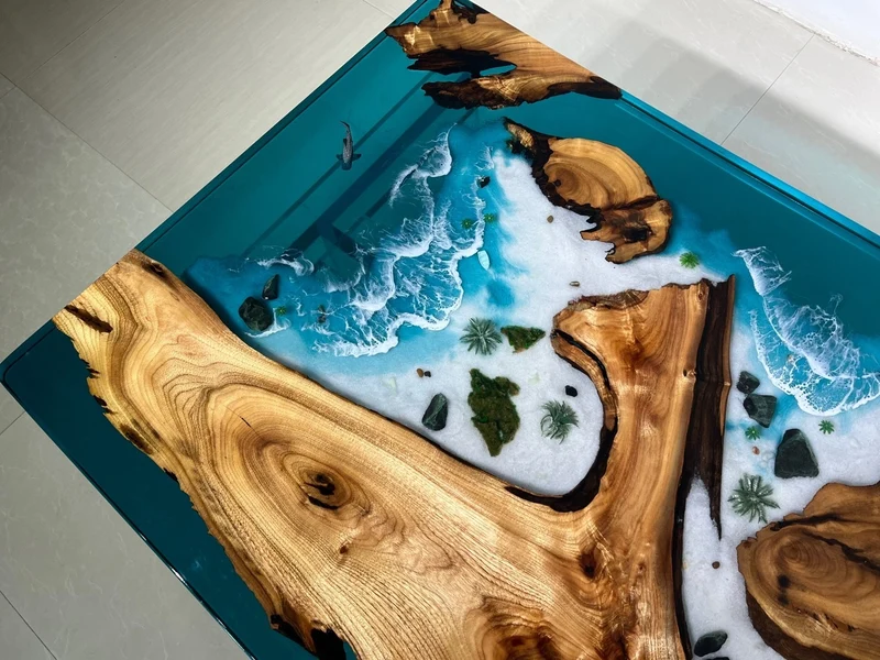 Serenade Camphor Wood Epoxy Resin Table