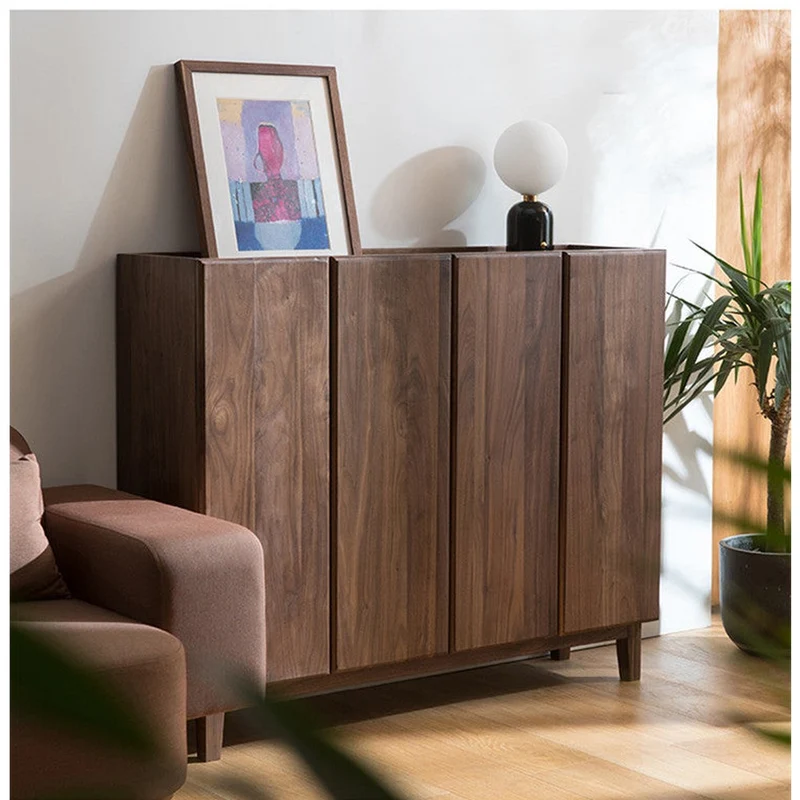 Sustain 4 Hidden Door Cherry Wood Shoe Cabinet