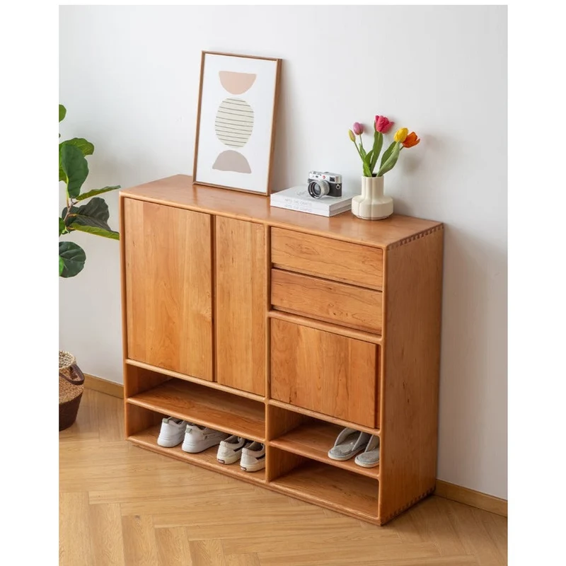 Versatile Cherry Wood Shoe Cabinet for Every Need