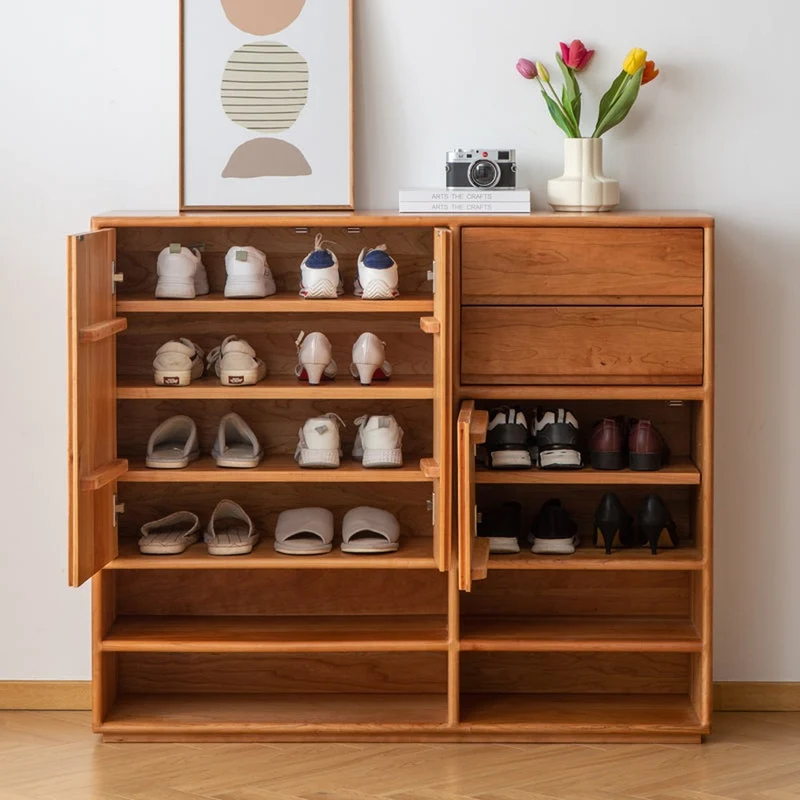 Versatile Cherry Wood Shoe Cabinet for Every Need