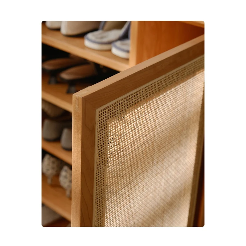 Solid Oak Wood Shoe Cabinet