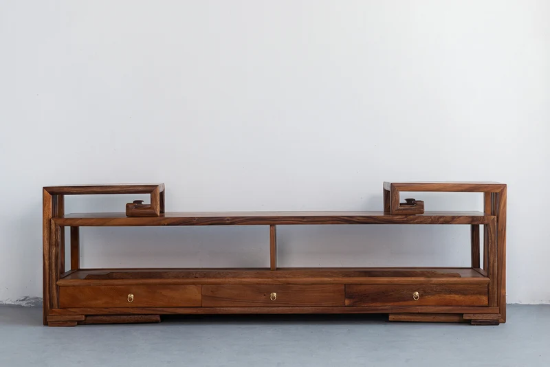 Flare Expendable Monkey Pod Wood TV Stand