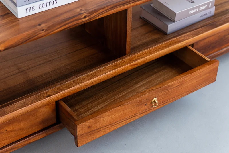 Flare Expendable Monkey Pod Wood TV Stand