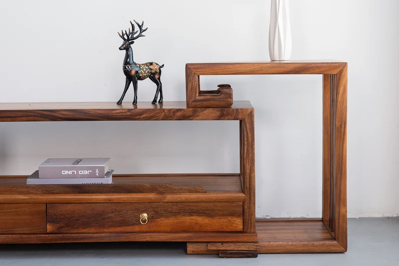 Flare Expendable Monkey Pod Wood TV Stand